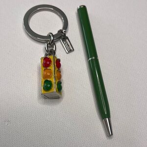 Coach Traffic Light Keychain and Green Coach Pen